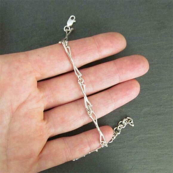 Argentium sterling silver Twig Link Bracelet - Picture 4 of 4